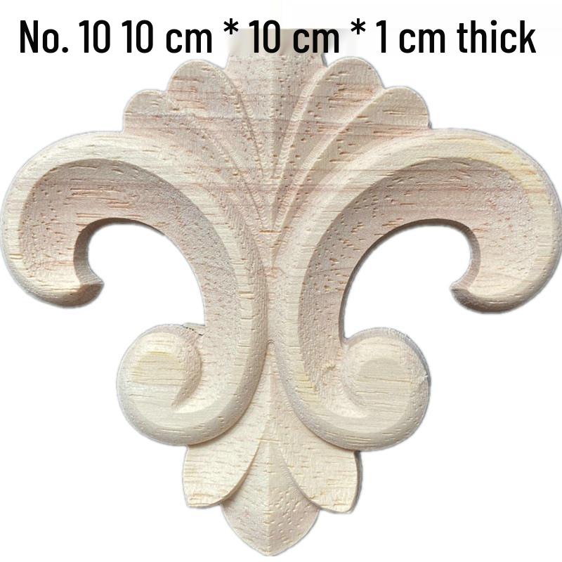 Europäische Massivholz-Schnitzerei-Applikation: Dekorative Blumen Schleife für Wände & Möbel