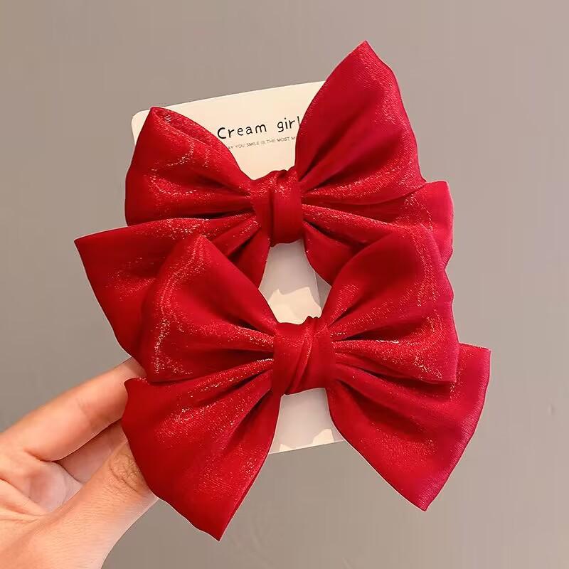 2PCS Korean-Style Baby Bow Hair Clips for Girls Cute Sweet Princess Hairpins Children's Duckbill Hair Accessories