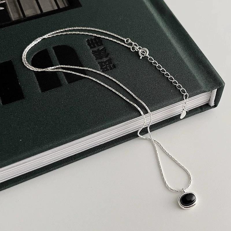 VENTFILLE Naszyjnik z geometrycznym koralikiem ze srebra próby 925 dla kobiet i dziewcząt Koreański design Wszechstronny Choker Biżuteria Dropshipping Hurtownia