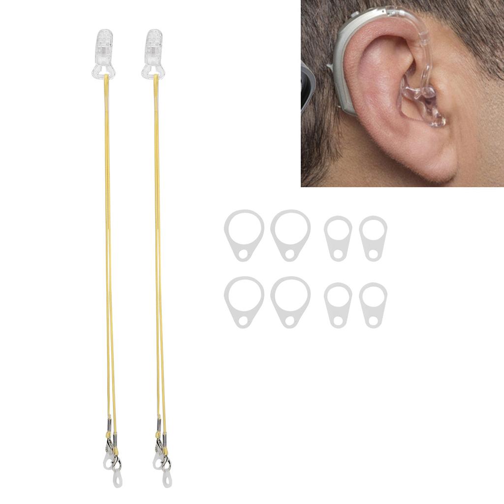 2Pcs Hearing Aid Rope AntiLost Clip Portable Hanging Rope Protector Ear Aids Accessories