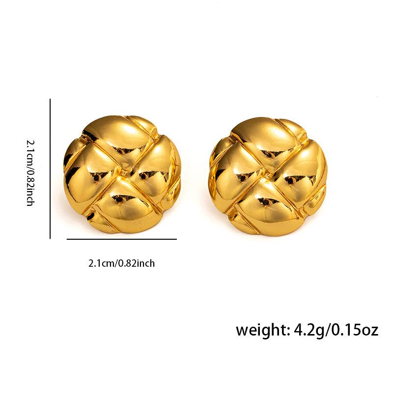 European & American Retro Metal Petal Texture Earrings