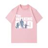 Men's 100% Cotton Crew Neck Short Sleeve T-shirt, Casual The Walking Dad Family Silhouette Printed Comfortable Lightweight Daily Wear Top for Summer