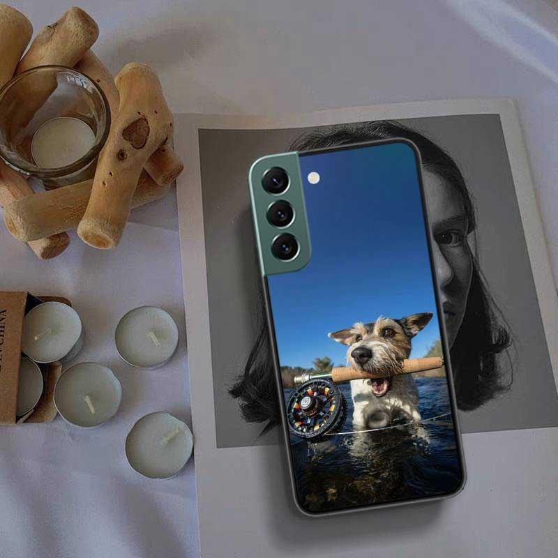 Hunter Man Fishing Dog Phone Case For Samsung A15 A25 A35 A55 Galaxy A70S A50S A30S A30 A40 A71 A51 A41 A31 A21 A11 A01 A20S A10