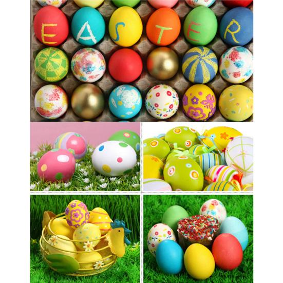6Pcs Simulation Artificial Egg Easter DIY Painting Crafts Pretend Play Kids Toy