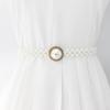 Korean Version of Women's Rhinestone Pearl Waist Chain Fashion Dress Decorative Elastic Waist Belt Women's Sweet Flower Elastic Waist Seal