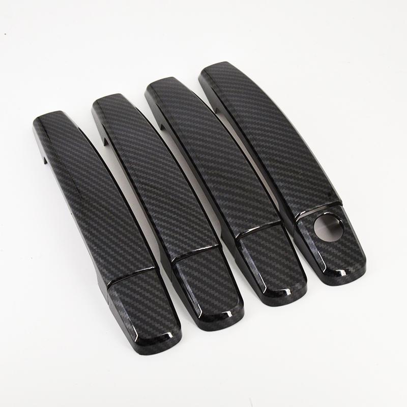For Vauxhall Opel Holden Astra J  2009-2015 GTC Black Carbon Fibre Car Side Door Handle Cover Trim 2006 2007 2009 2012 2013
