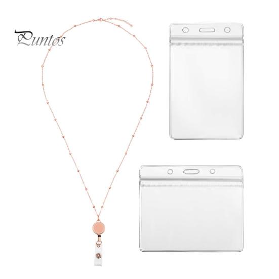 

Шнурки для бейджей, выдвижной держатель удостоверения личности, водонепроницаемый учительский шнурок с 2 держателями для карт, искусственный жемчуг, вертикальный чехол для удостоверения личности розового золота