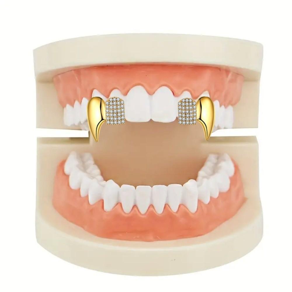 Glossy Finish Teeth Grillz Caps Anti Slip Teeth Jewelry Halloween Fashion Dental Set Halloween