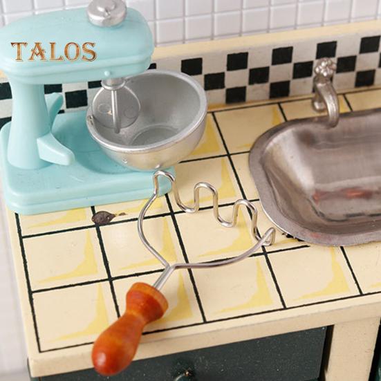 1 Set Miniature Kitchen Tools Mini Honey Mixer Mashed Potato Press Miniature Cooking Baking Utensils Models for 1:12 Miniature House