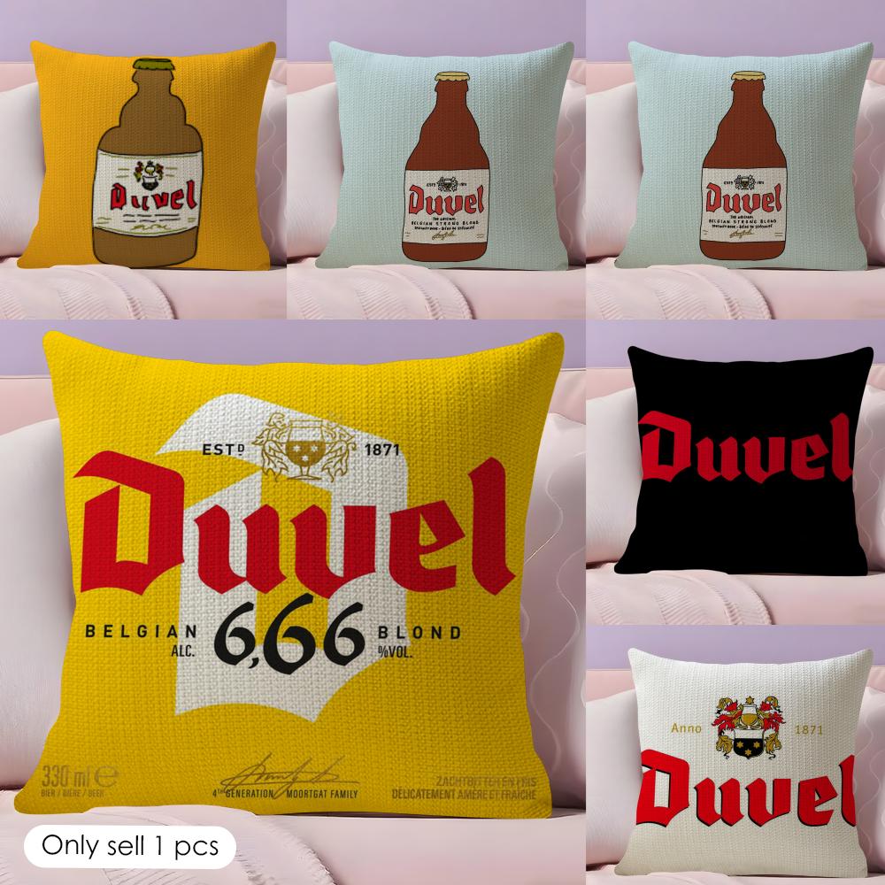 Cool Protective DDuvel Beer Cushion Cover Natural Linen Organic Fabric DoubleSided Printing Couch Pillow Covers Home Decor