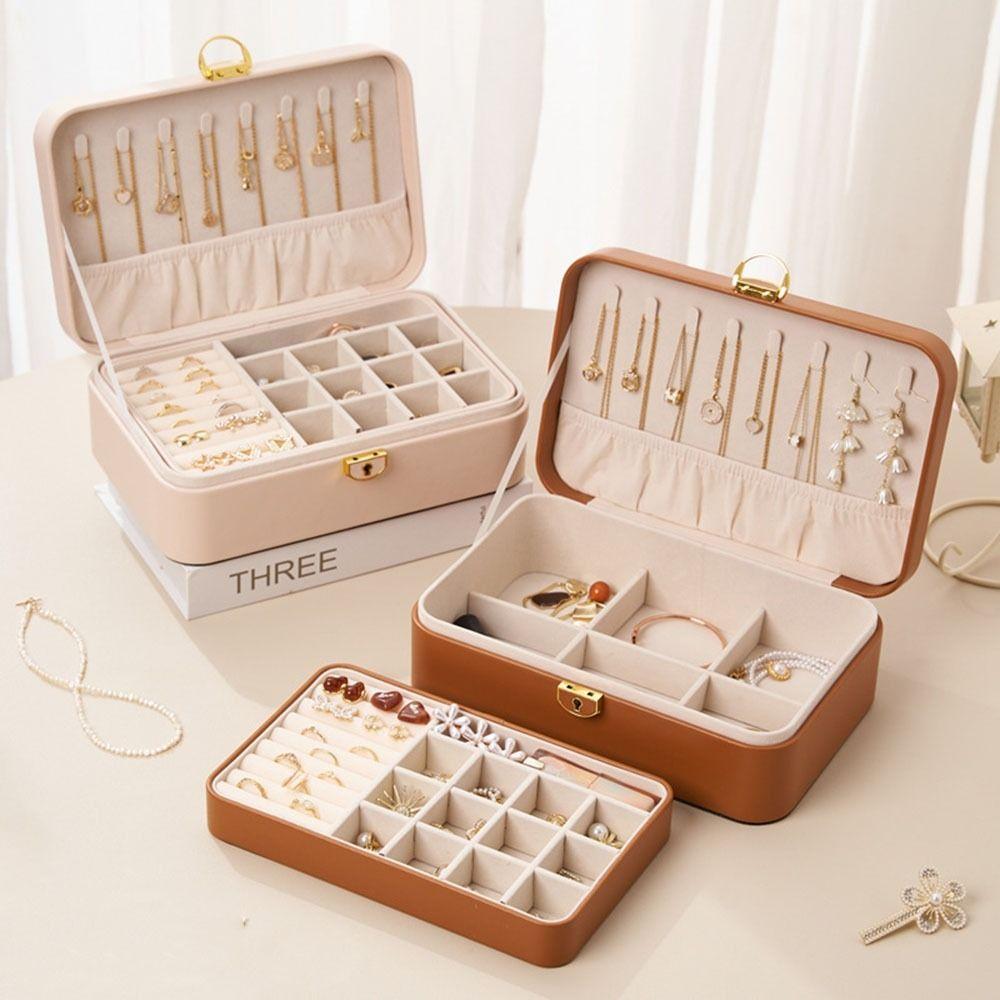 Space Saving Locked Jewelry Box Dustproof Jewelry Storage Case  Desktop