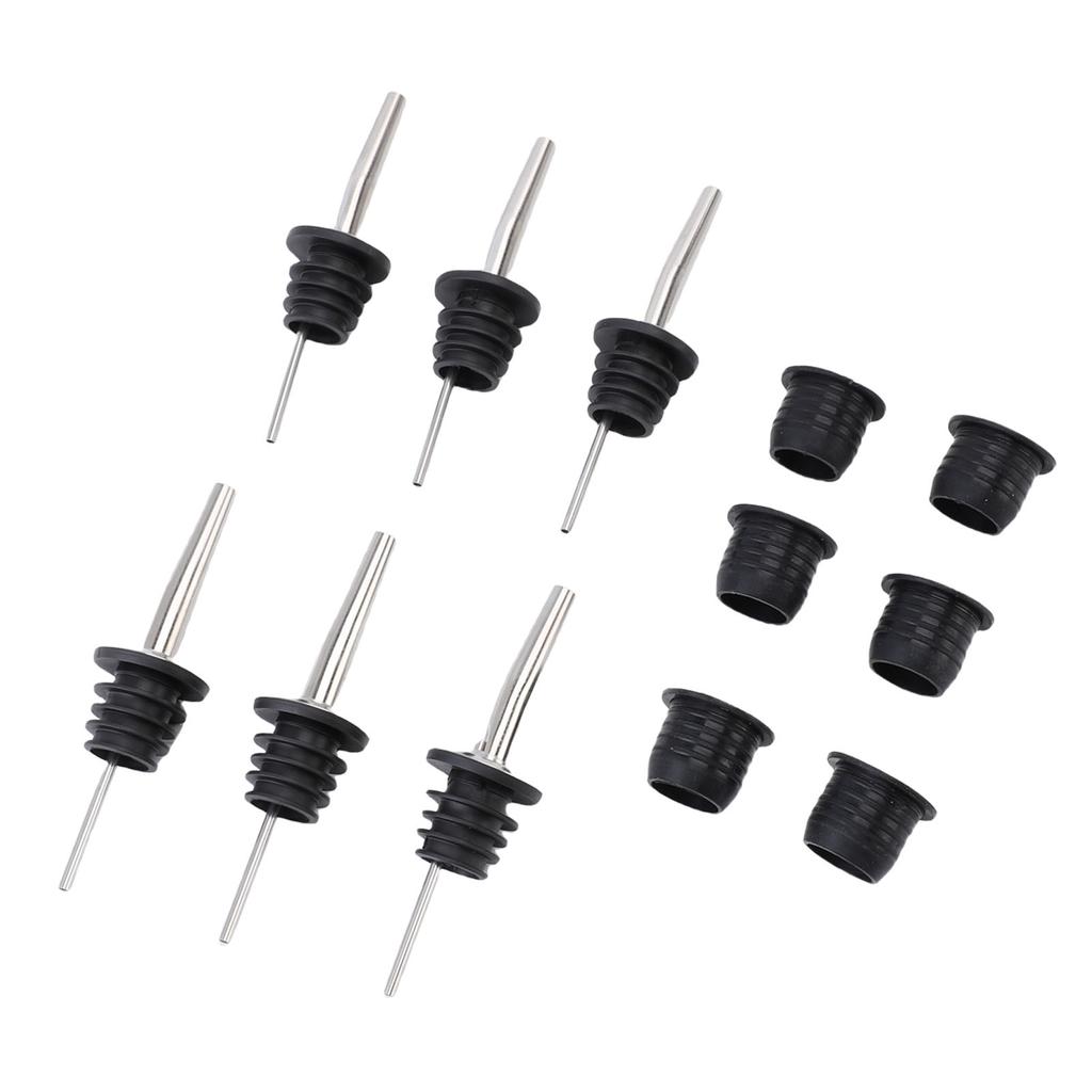 Nalévací hubička na likér a adaptér Nerezová ocel Silikon 6KS Nalévače na hrdlo láhve a 6KS Adaptérů