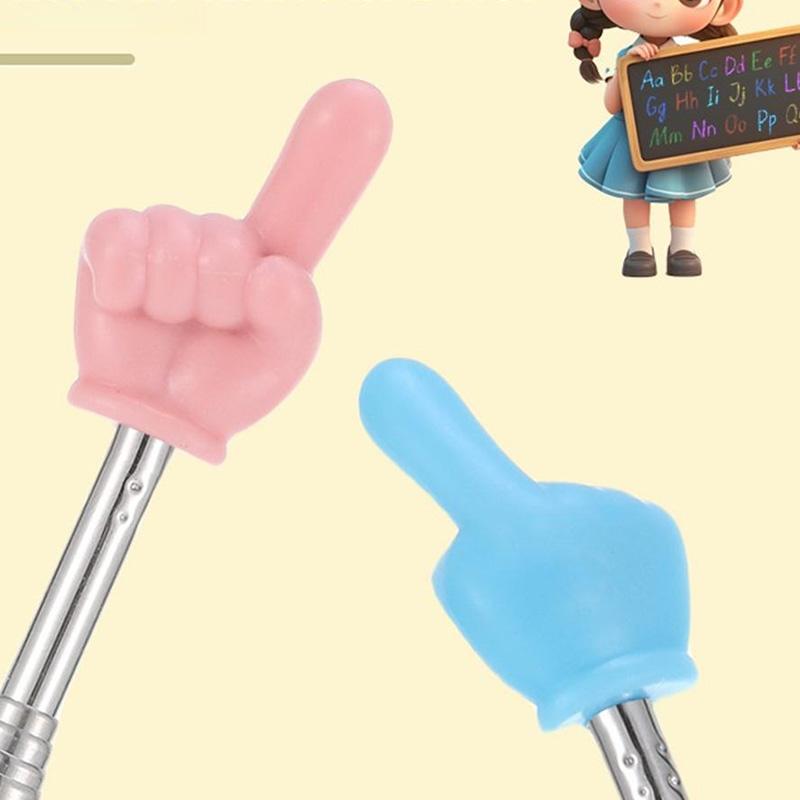 School Office Supplies Steel Teaching Pointer Telescopic Rod Finger Design Teaching Stick Finger Reading Sticks Tools