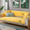 Leaf Embroidery Sofa Cover Combination Dirt Proof Non-slip Sofa Cushion All Season Universal Sofa Towel Armrest Protective Cover
