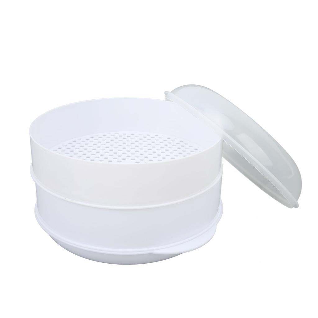 Microwave  White Kitchen Steaming Utensils Saving Time  Food  Multipurpose with Lid for Home for Dumplings