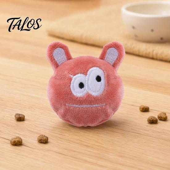 Cat Toy with Catnip Plush Ball Toy, Chew Cute Embroidered Face, Non-toxic Plaything Stuffed Kitten Teething for Indoor Cats Biting Patting Solo