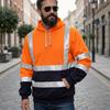 Men's Outdoor Casual Hoodie with Reflective Stripe and for Cold