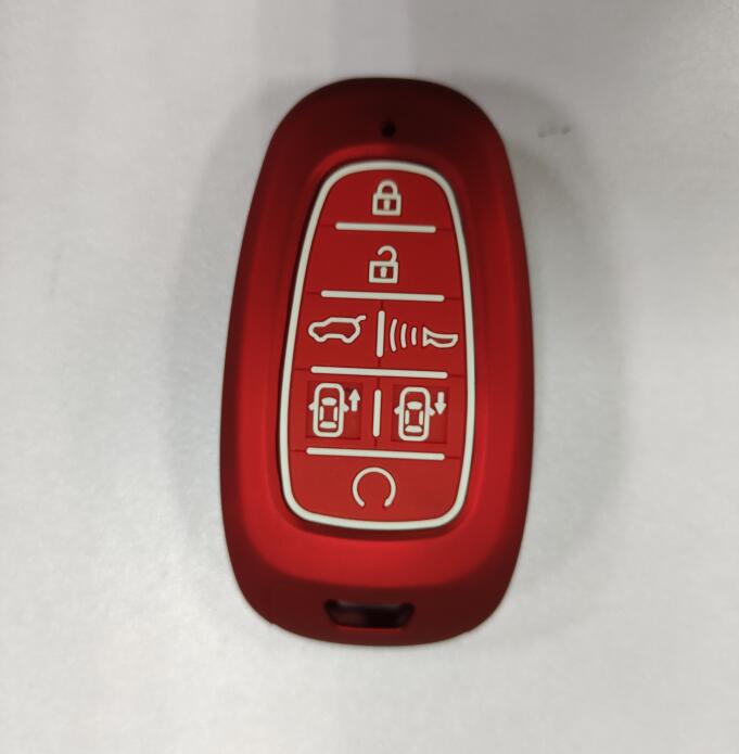 Carbon Fiber Abs +Silicone Car Key Fob Case Cover For Hyundai Solaris Sonata Hybrid Nexo Nx4 New Grand Santa Fe Tucson