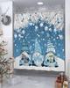 Snowman Cartoon Christmas Winter Shower Curtain Merry Christmas Red Bird Snowy Pine Bathroom Decor Polyester Bathtub Curtain