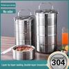 304 Stainless Steel Insulated Multi-Layer Lunch Box with Handle for Students