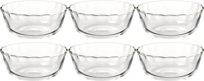 Iwaki Heat Resistant Glass Small Bowl Dish Custard Cup 300ml Set of 6 BC464