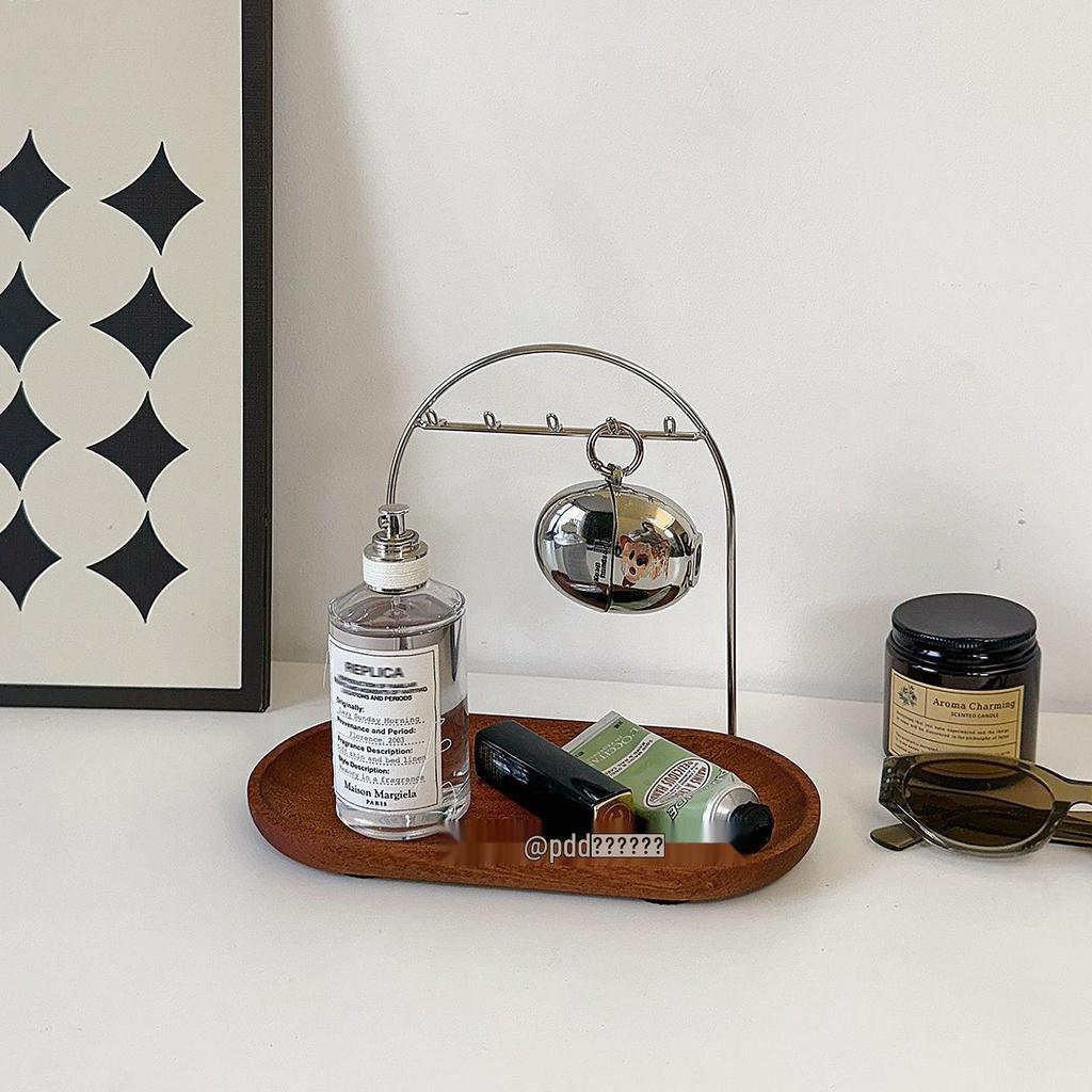 Solid Wood Entryway Organizer: Desktop Vanity Rack for Perfume, Skincare, Jewelry, Hair Ties & Keys