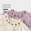 Babylove Girls' Embroidered Cotton Gauze Bodysuit