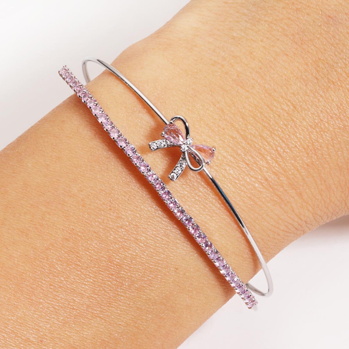 

Luxury Zircon Bow Cuff Bracelet for Women Korea Luxury High-grade Charm Bangle Fashion Personality Wedding Dainty Accessories