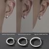 Men's Trendy 925 Plain Hoop Ear Clips & Stud Earrings