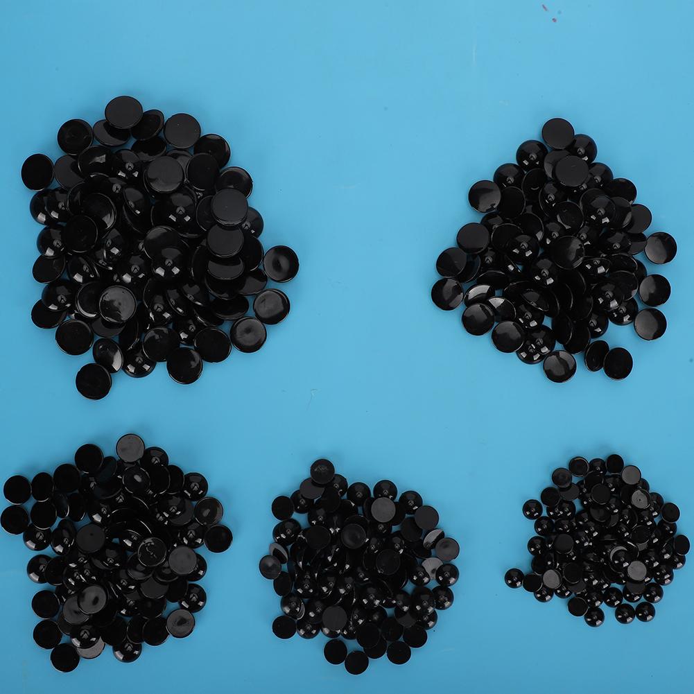500pcs DIY Artificial Animal Eyes Black Flat Bottom Domed Sewing Crafting Buttons for Doll Kid Toys