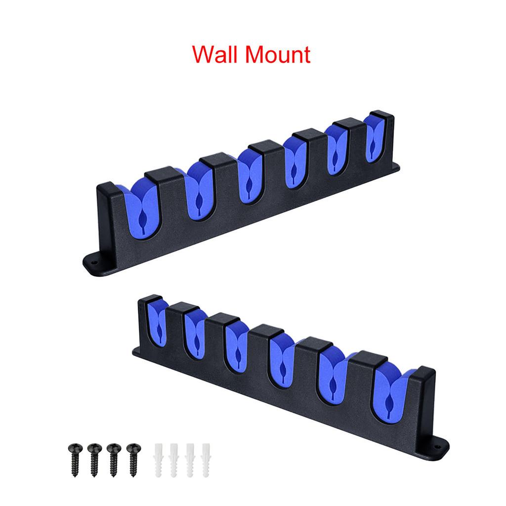 Wall Mounted Fishing Rod Holder Lightweight Simple Installation Vertical 6-rod Rack Organizer With Screws