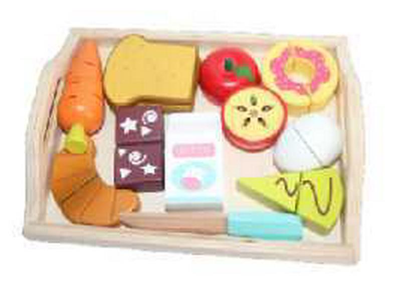Wooden Pretend Play Kitchen Set: Children's Fruit and Vegetable Cutting Toy
