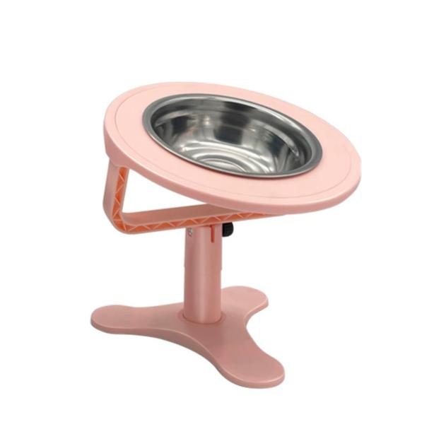 Pet High-footed Stainless Steel Stand Bowl Height Adjustable Prevent Knocking Cat's Rice Bowl Pet Feeding Supplies Accessories