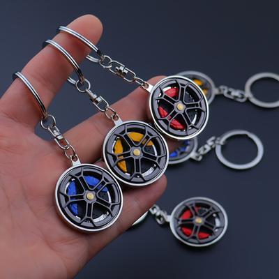 Metal Brake Wheel Hub Turning Integrated Gun Black Key Pendant Holiday Gift Mercedes-Benz Wheel Hub Caliper Keychain