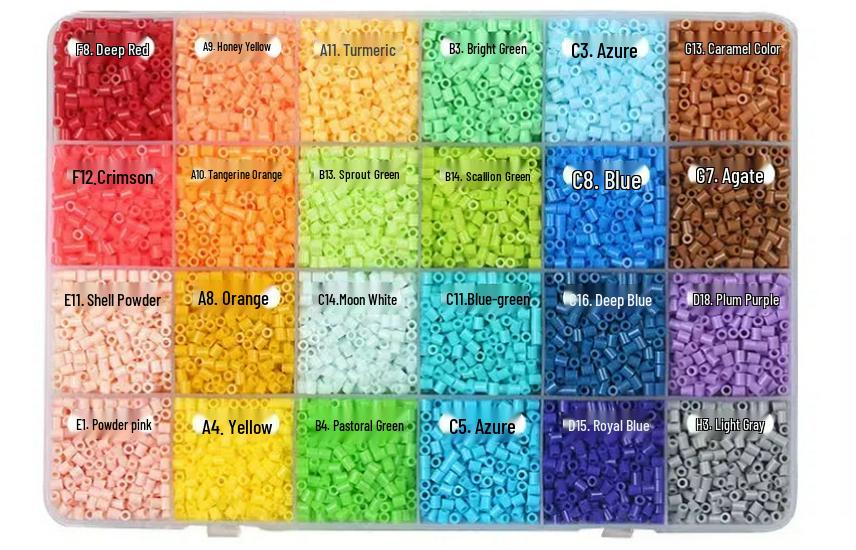 96 Colors 2.6mm Perler Beads Refill Pack - DIY Craft & Educational Toy Set