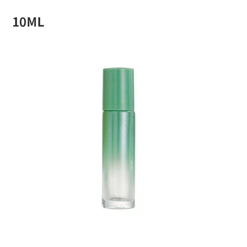 10PCS 10ml Gradient Color Glass Roller Bottles, Pearlized Refillable Containers for Massage Oil & Floral Water