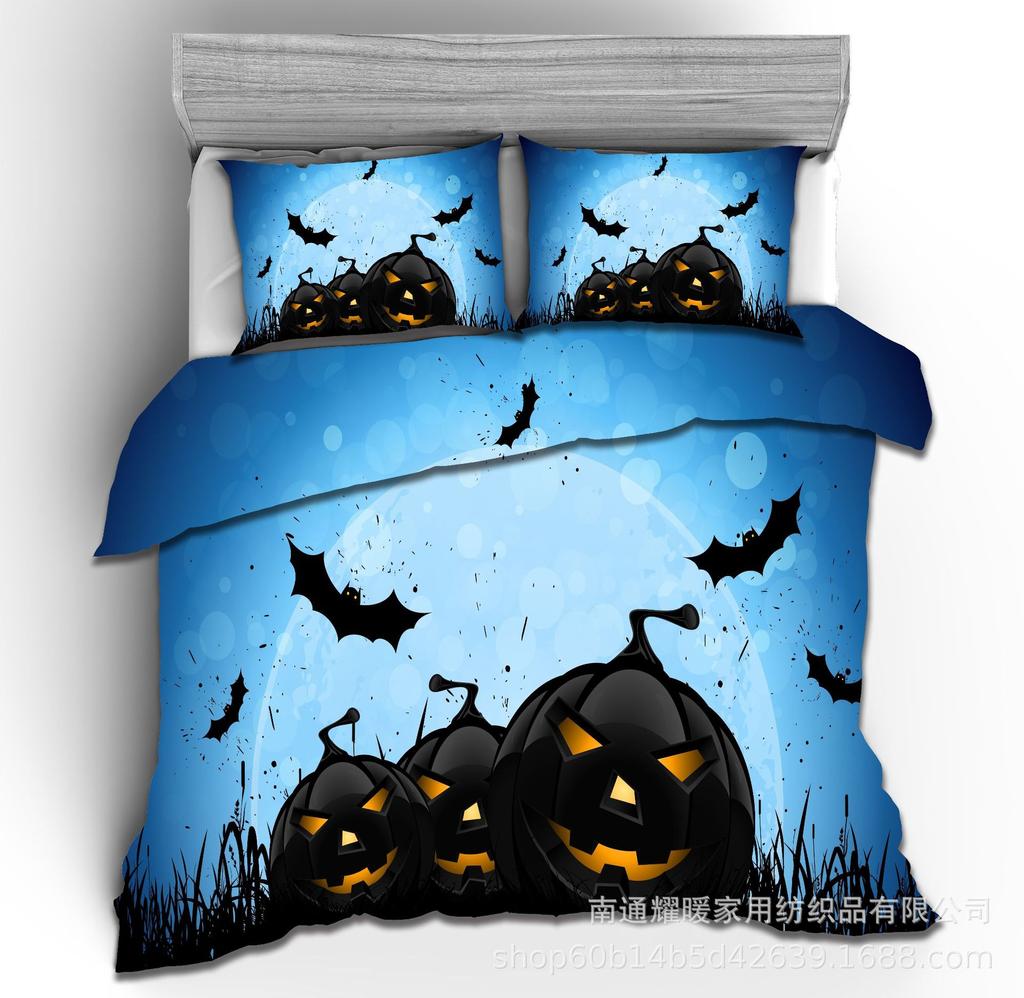 3D Digital Printing Halloween Bedding Pattern Four-Piece Set Three-Piece Set Sticker