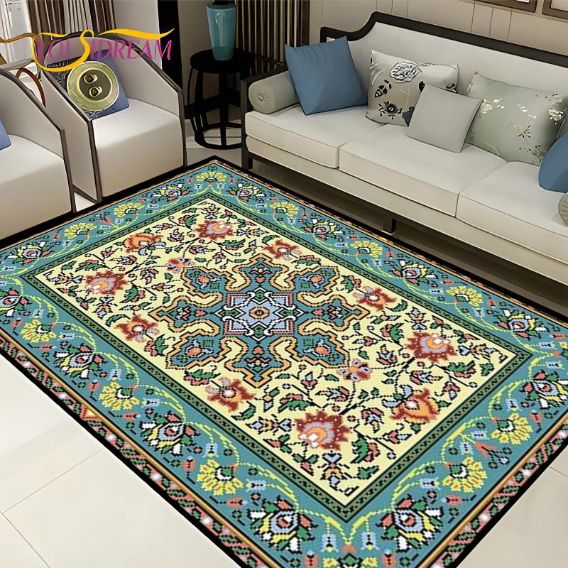 Vintage Fars Halısı Oturma Odası Yatak Odası Bohemya Türk Fas Etnik Kilimler Kaymaz Mandala Geometrik Kapı Paspası Poster Paspas