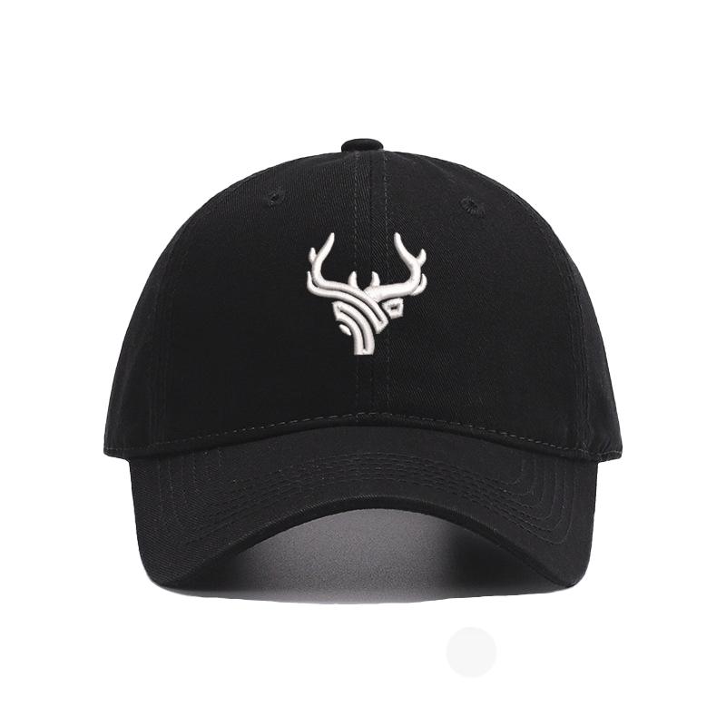 Embroidery Antlers Symbol Unisex Baseball Cap Soft Cotton sun hats Women Adjustable Snapback sunbonnet Adult cap Headwear