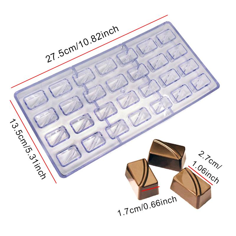 1PC Various Shape Chocolate DIY Mold Lips Pyramid Diagonal Cube Lemon Diamond Rose Football Handbag Heart Candy Tool Gadgets ZYF