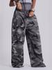 Unisex American Street Retro Camouflage Print Pants Women Y2K Frayed Loose Straight Casual Trousers Spring Summer Autumn