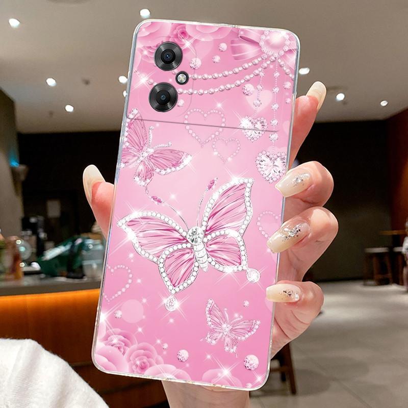 Phone Case For Xiaomi POCO M4 5G / Redmi Note 11R 5G Fundas Butterfly Bow Protective Casing Transparent Soft Silicone TPU Cover
