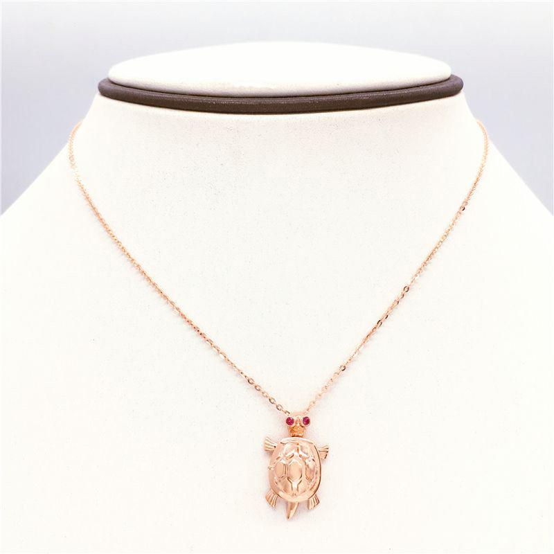 Color Gold Plated Rose Gold Turtle Pendant Simple Personality Purple Gold Fashion Necklace Unique