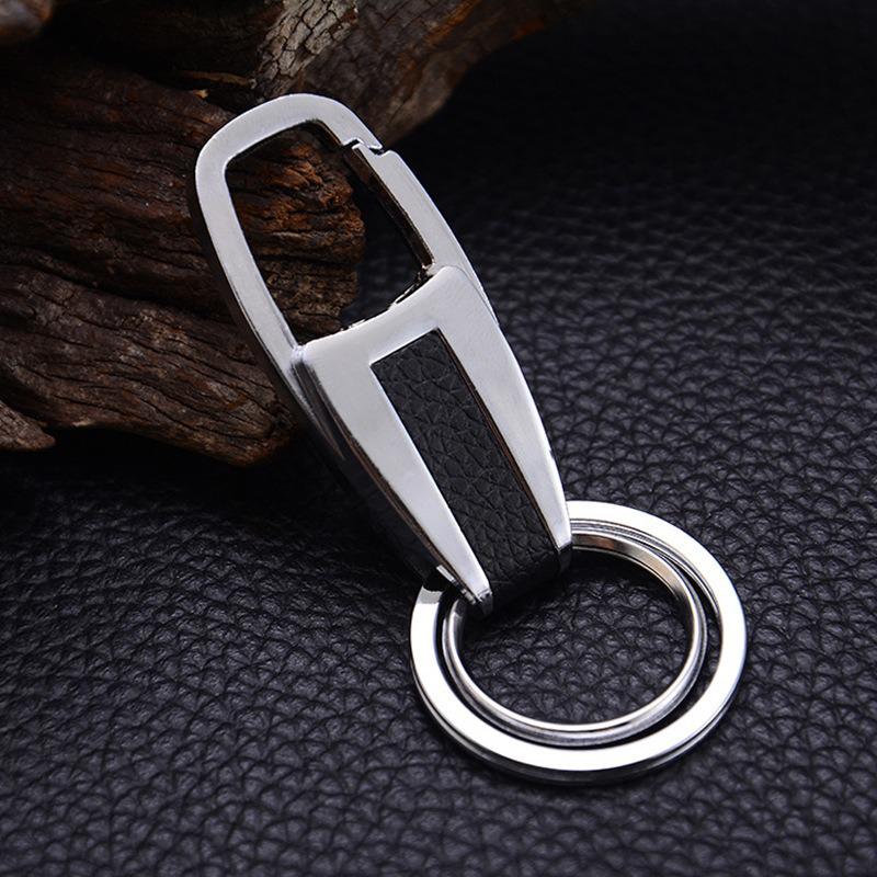 New Genuine Leather Men's Car Keyring Pendant: Stylish, Simple Waist Hanging Fashion Accessory