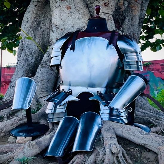 Medieval Steel Half Armor Suit  Battle-Ready Cuirass  Leg Guards  LARP Cosplay Armor Knight Costume Collectible Best Gift For Him