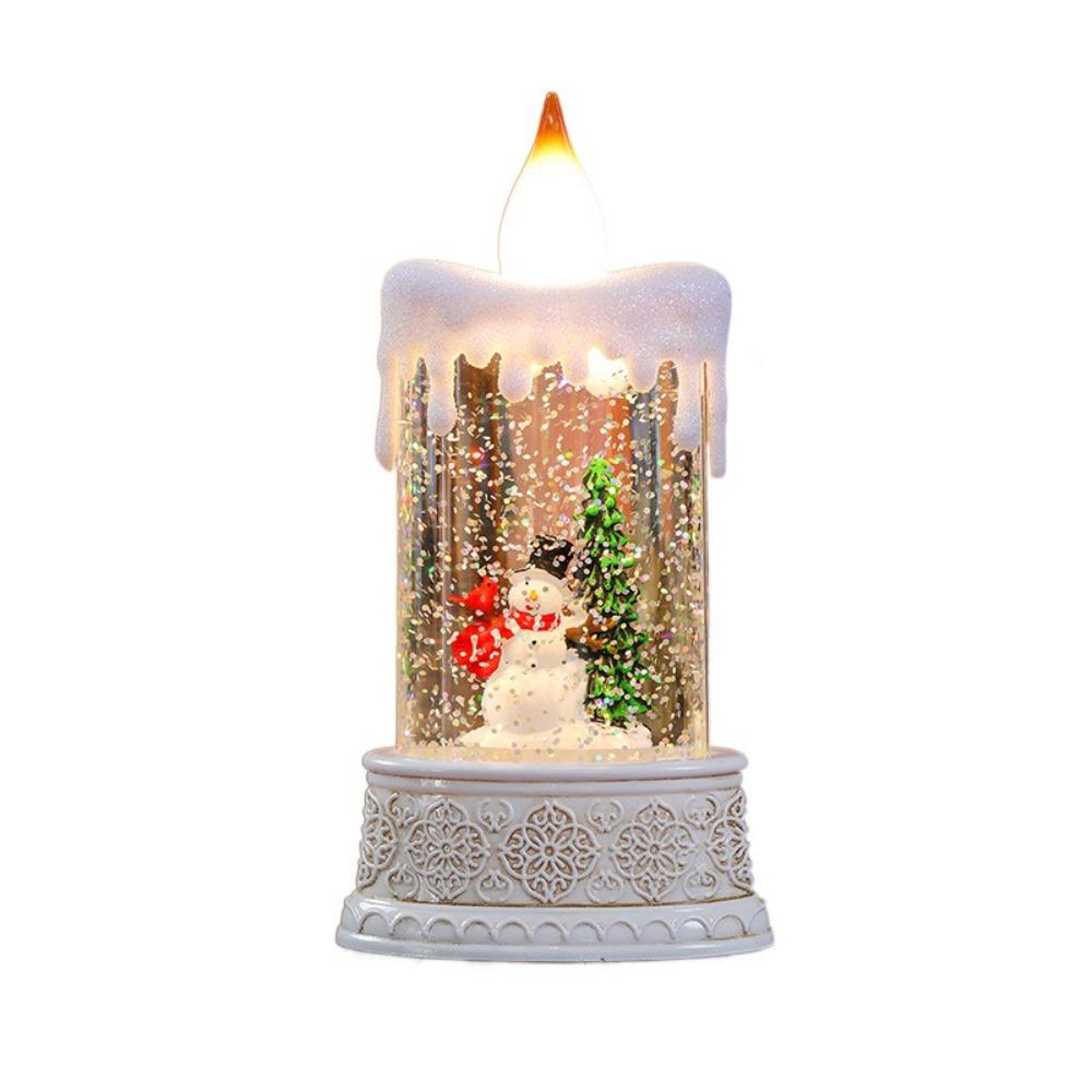 

Battery Powered Christmas Glowing Candle Light Water-Filled Santa Claus Desktop Figurine Car Style 2