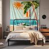 Boho Chic Wall Tapestry With Moon Phase Floral Starry Sky Design Bedroom Yoga Studio Decor