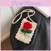 Knit Flower Girls Crossbody Bag With Durable Material For Daily Use