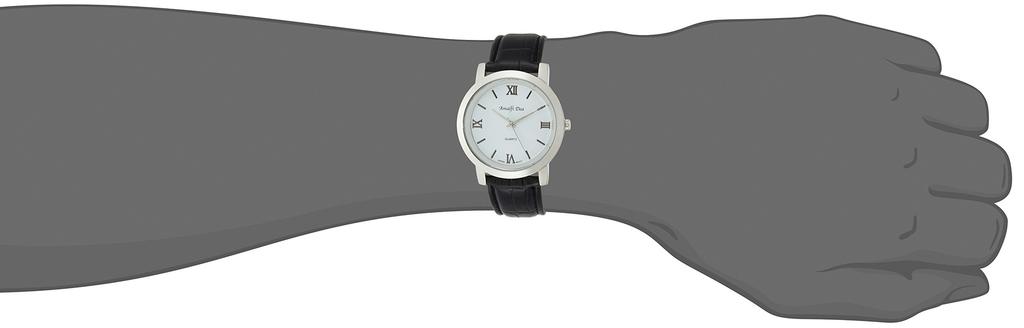 [Arias] Analogue Wristwatch, Leather Band, Waterproof, Men's, White, A31M13, Men's, Black