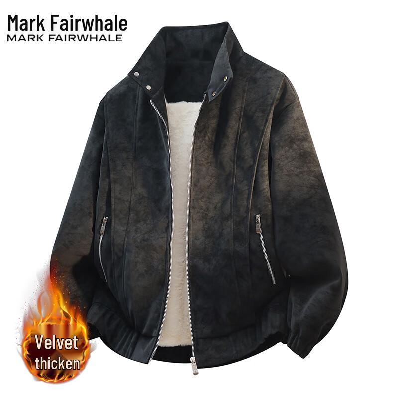 Mark Fairwhale Men's Autumn Winter Plush-Lined Casual Jacket